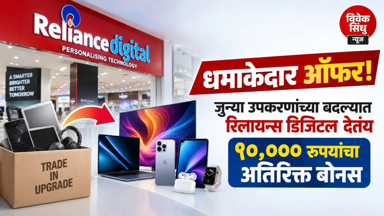 धमाकेदार ऑफर! जुन्या उपकरणांच्या बदल्यात रिलायन्स डिजिटल देतंय १०,००० रुपयांचा अतिरिक्त बोनस