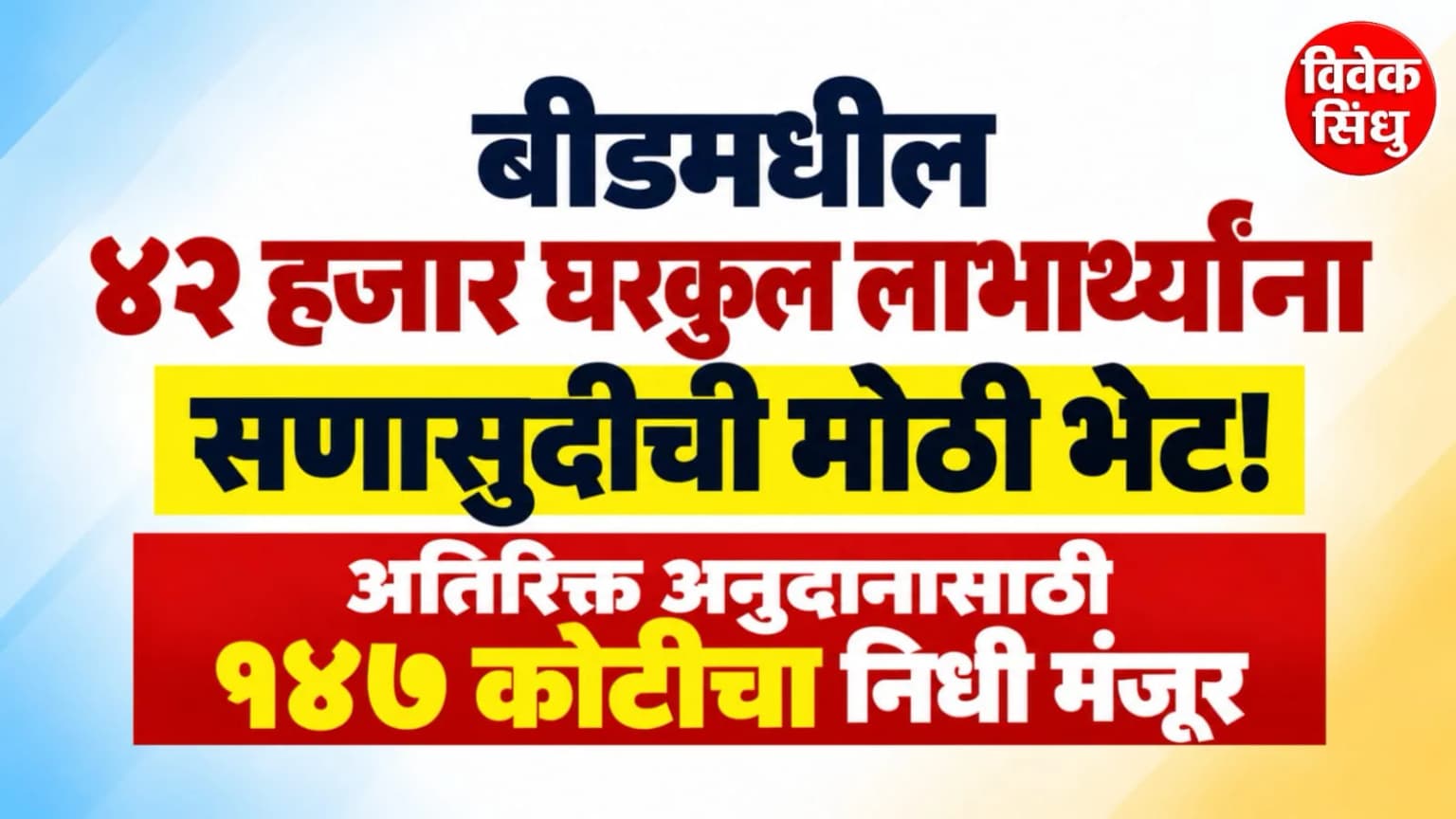 बीडमधील ४२ हजार घरकुल लाभार्थ्यांना सणासुदीची मोठी भेट!