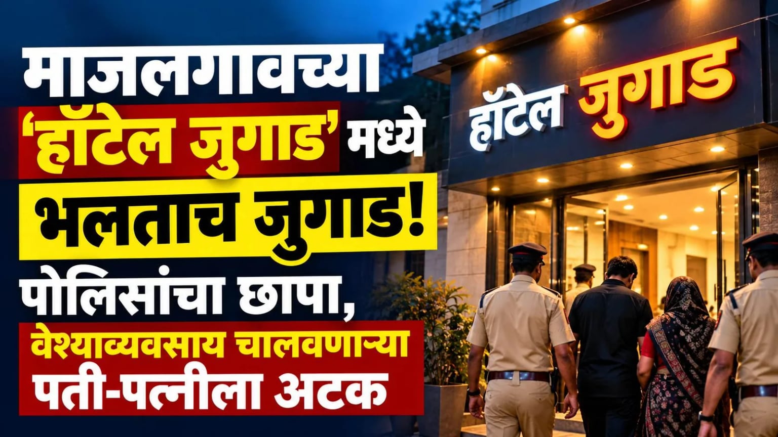 माजलगावच्या 'हॉटेल जुगाड' मध्ये भलताच जुगाड! पोलिसांचा छापा, वेश्याव्यवसाय चालवणाऱ्या पती-पत्नीला अटक