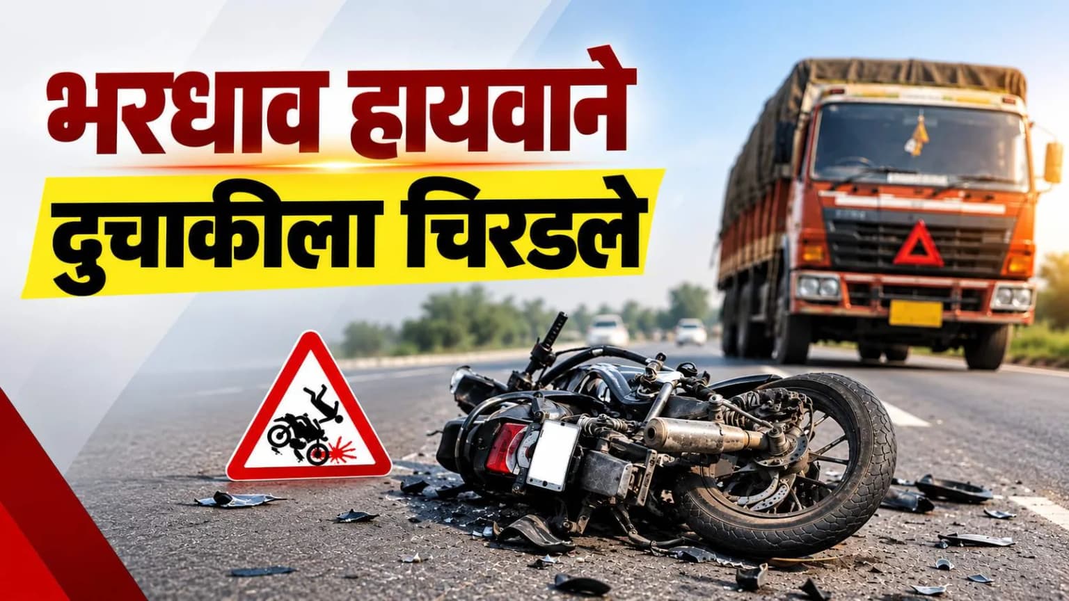भरधाव हायवाने दुचाकीला चिरडले