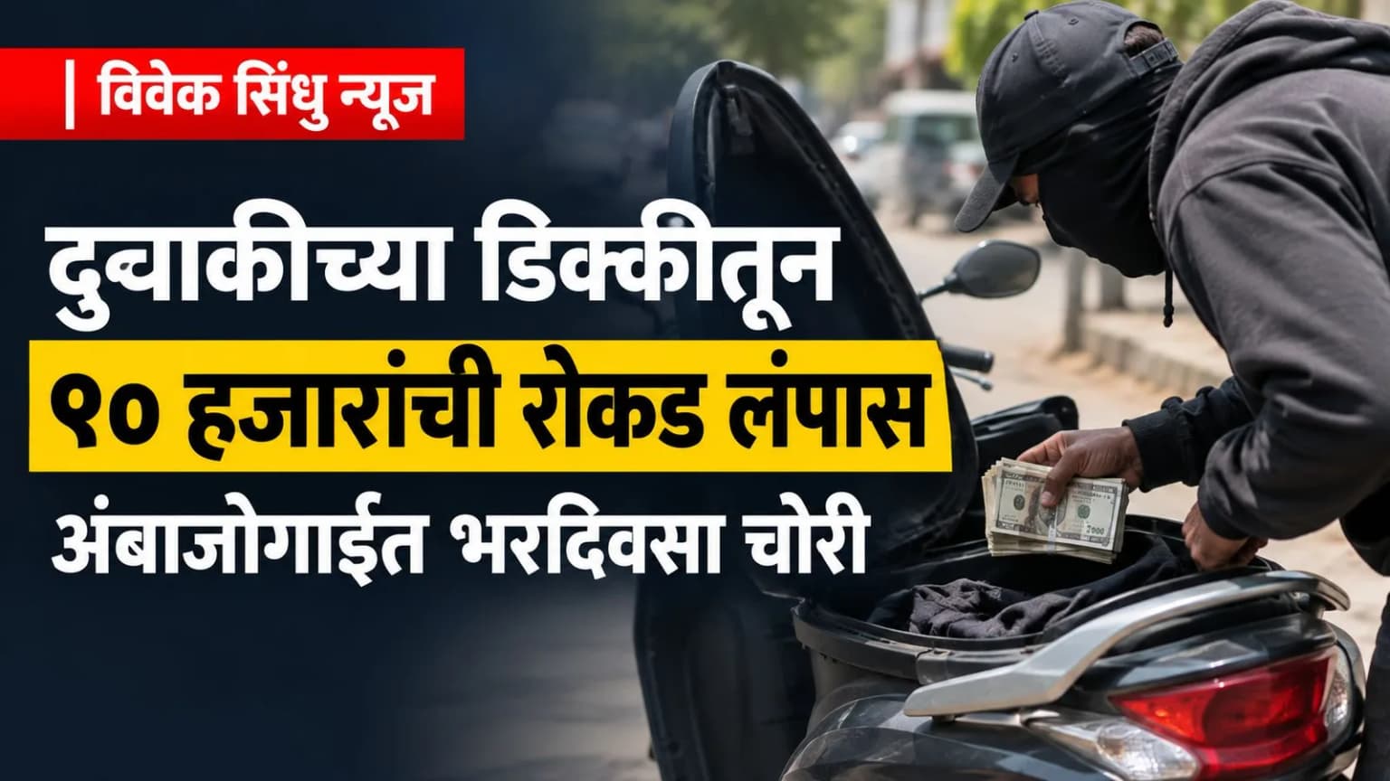दुचाकीच्या डिक्कीतून ९० हजारांची रोकड लंपास; अंबाजोगाईत भरदिवसा चोरी