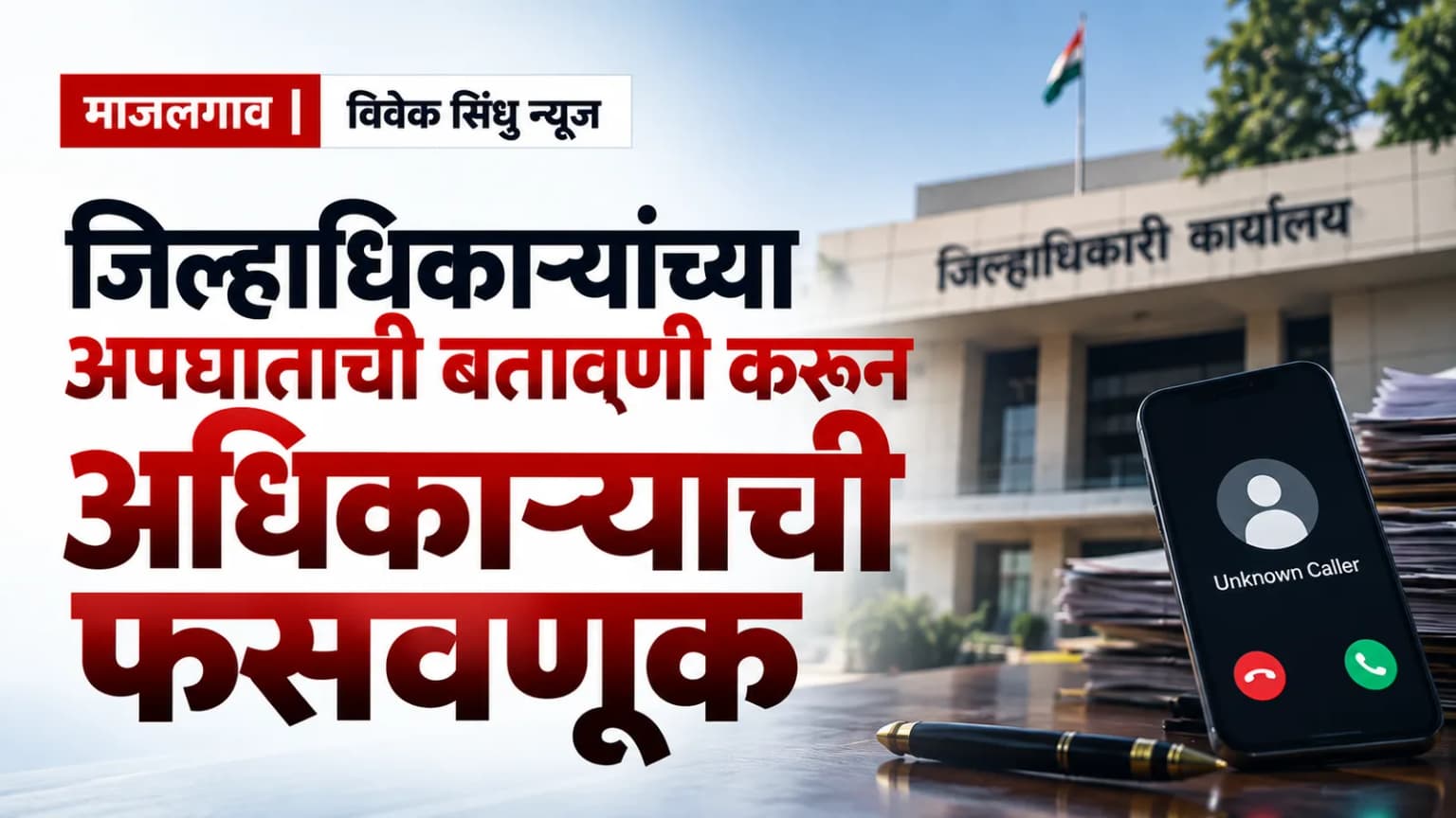 जिल्हाधिकाऱ्यांच्या अपघाताची बतावणी करून अधिकाऱ्याची फसवणूक; माजलगाव ग्रामीण पोलिसांत गुन्हा दाखल