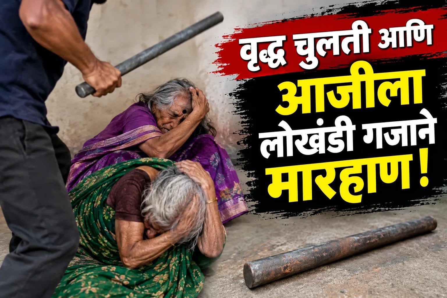 जमीन नावावर करण्याच्या वादातून वृद्ध चुलती व आजीवर पुतण्याचा लोखंडी गजाने हल्ला; केज पोलिसांत गुन्हा दाखल