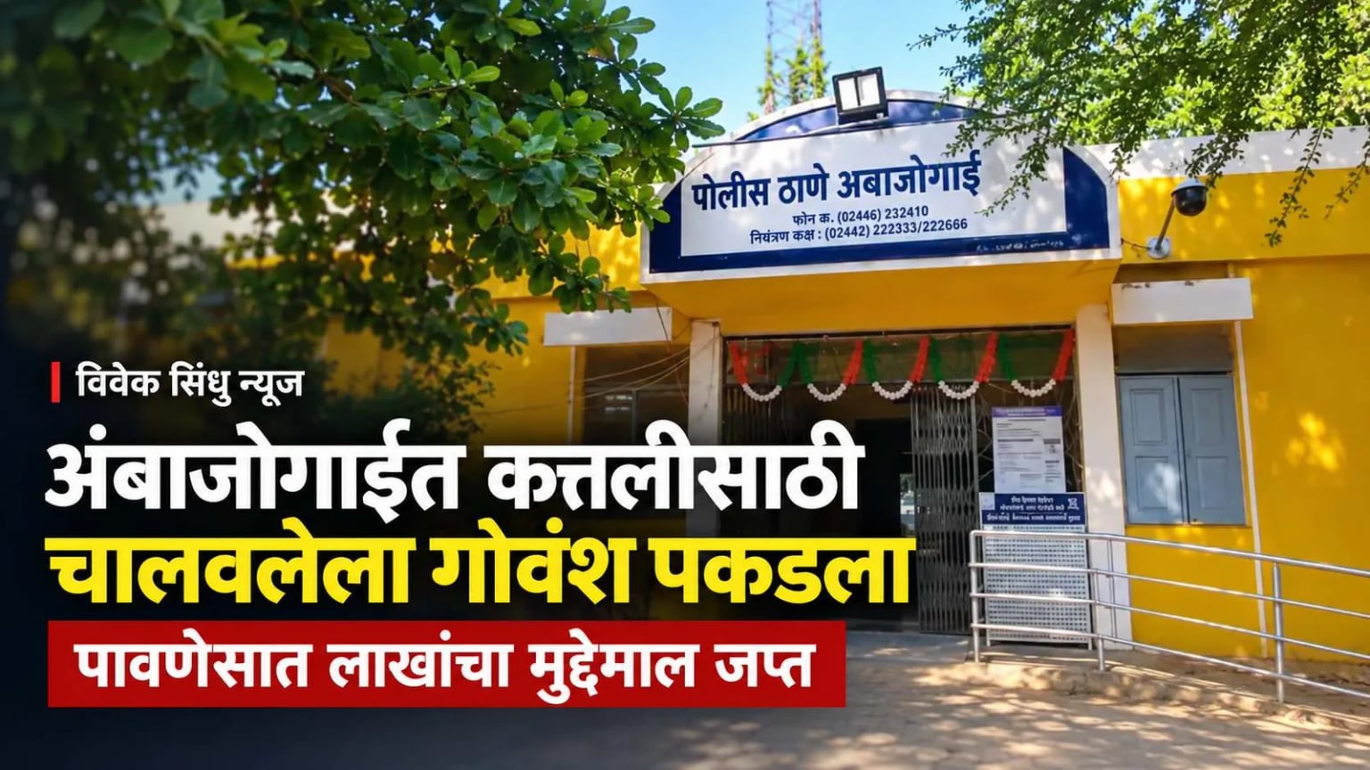 अंबाजोगाईत कत्तलीसाठी चालवलेला गोवंश पकडला; ६ लाख ७० हजारांचा मुद्देमाल जप्त