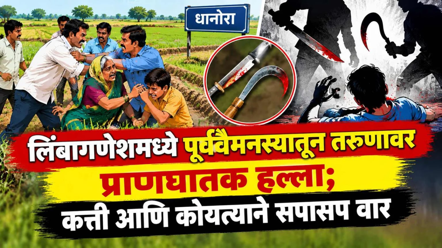 धानोऱ्यात शेताच्या सामायिक बांधावरून वाद; वृद्ध महिलेसह नातवाला मारहाण