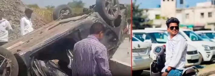 धुलीवंदनाच्या उत्साहावर काळाचा घाला; बीडमध्ये कारच्या भीषण अपघातात एका तरुणाचा मृत्यू, तिघे गंभीर जखमी