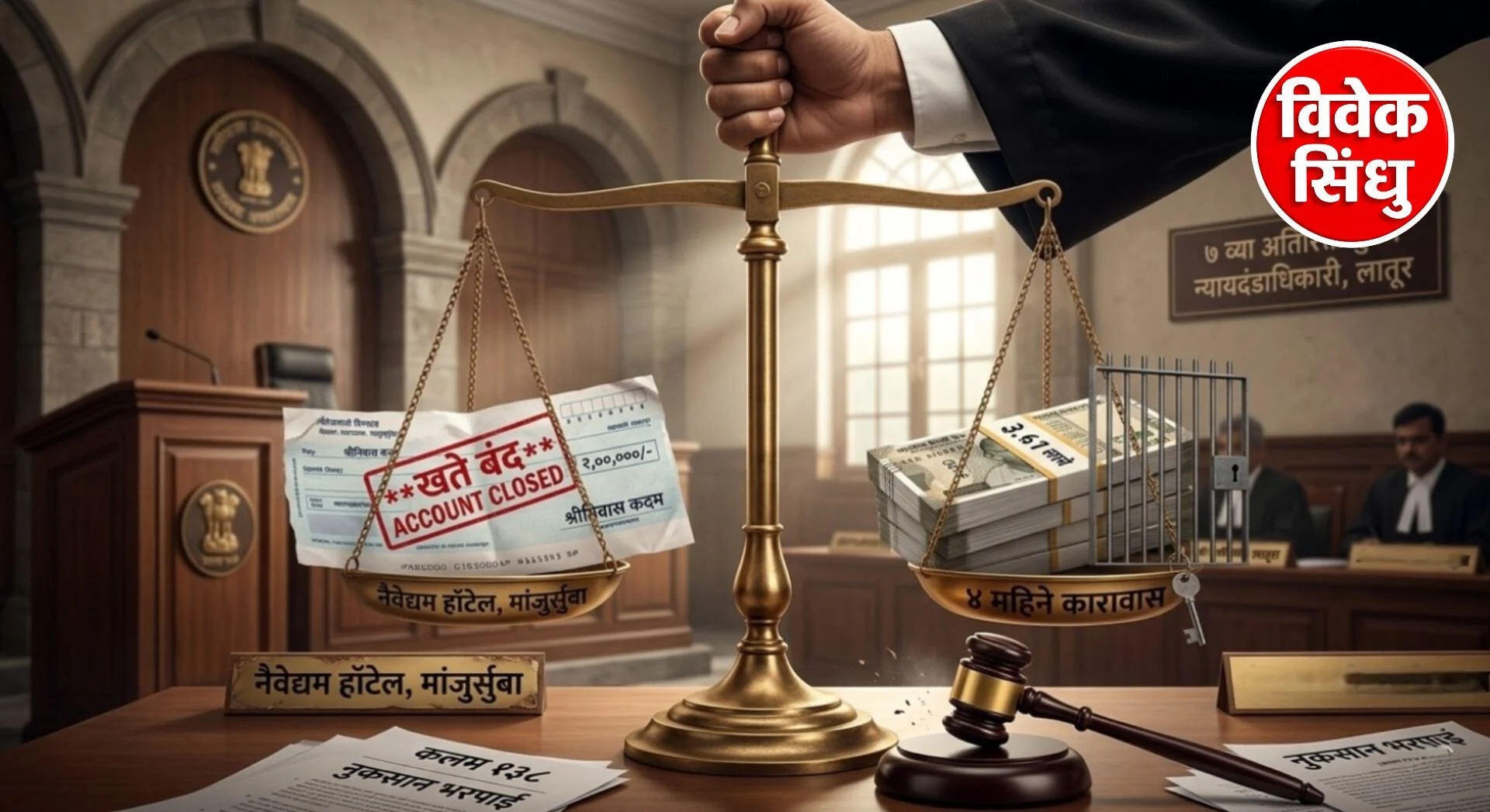 चेक बाऊन्स प्रकरणी हॉटेल मालकाला चार महिने कारावास