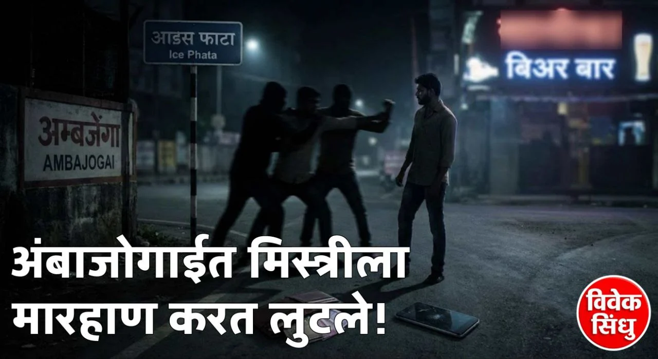 अंबाजोगाईत मिस्त्रीला मारहाण करत लुटले; तिघा अज्ञातांविरुद्ध गुन्हा दाखल